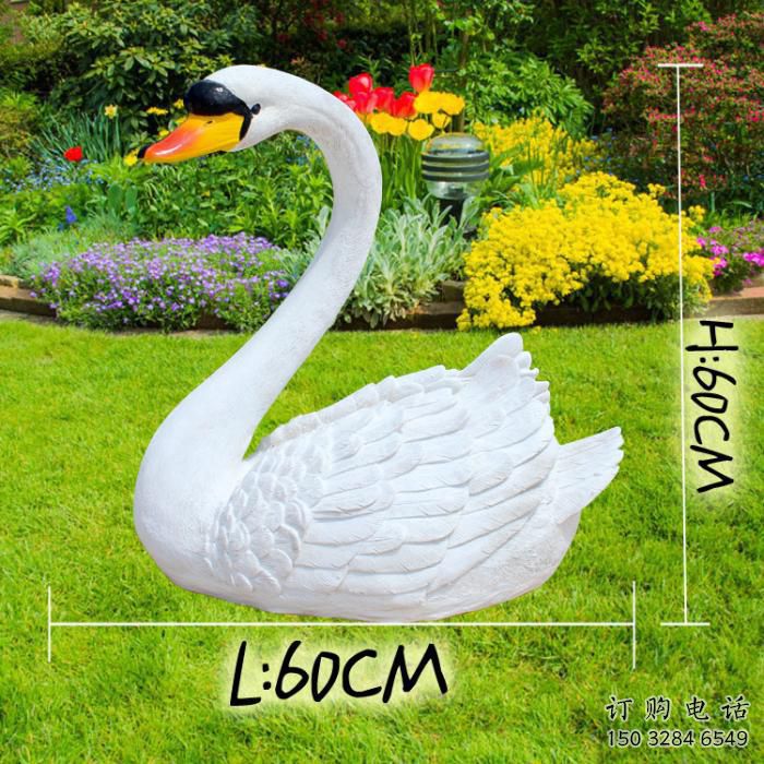 通用彩繪天鵝雕塑 仿真景觀雕塑 步行街擺件