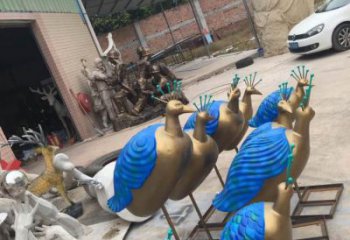 承接風(fēng)景區(qū)孔雀雕塑 售樓處廣場雕塑 仿古擺件