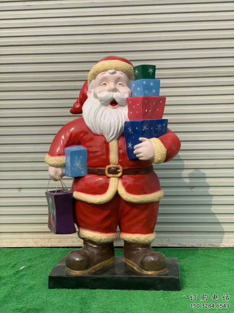 不銹鋼仿古圣誕老人雕塑 庭院彩繪雕塑 田間小品