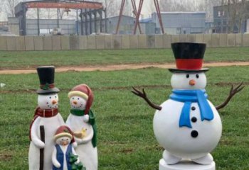 門口圣誕雪人雕塑 售樓處不銹鋼卡通雕塑 彩繪小品