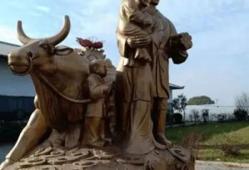 廣場牛郎織女雕塑 公園神話雕塑 抽象不銹鋼擺件