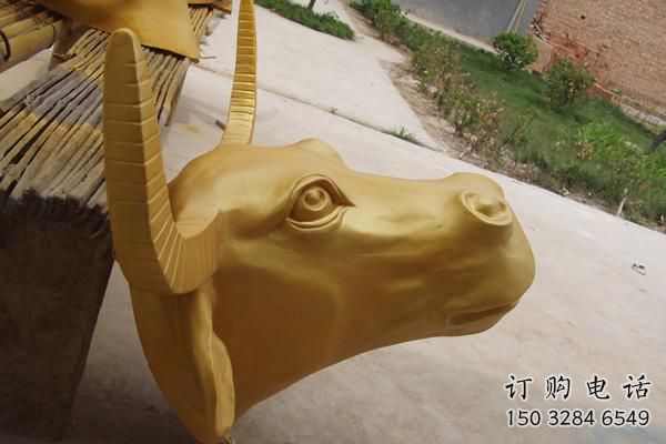 不銹鋼城市牛頭雕塑 風景區彩繪雕塑 抽象擺件