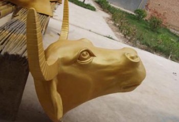 不銹鋼城市牛頭雕塑 風景區彩繪雕塑 抽象擺件