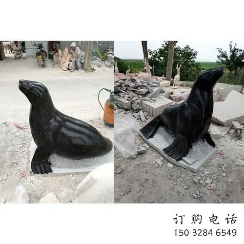 指用廣場海豹雕塑 公園仿真雕塑 抽象擺件