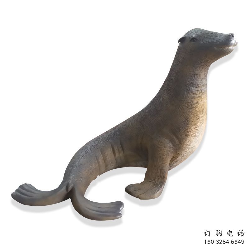 門口海豹雕塑加工 售樓處仿真雕塑 彩繪小品