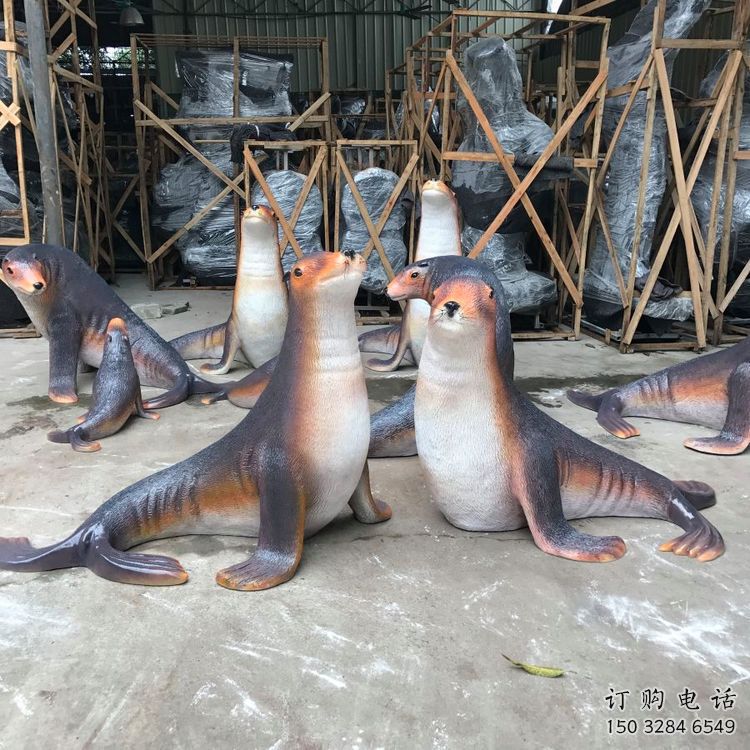 庭院海豹雕塑制作 城市古銅色雕塑 音樂(lè)小品