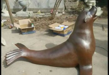 創意海豹雕塑制造商 步行街店門口雕塑 影視劇小品