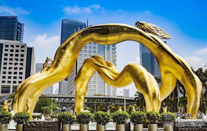 廣東校園鳥(niǎo)類(lèi)雕塑，仿真主題，鍍金工藝