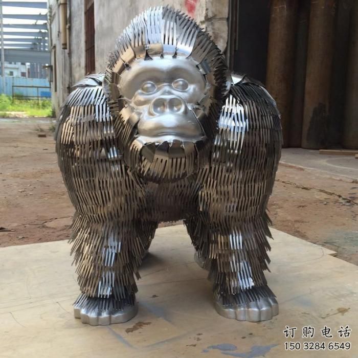 浙江庭院猩猩雕塑，動物主題，拉絲工藝