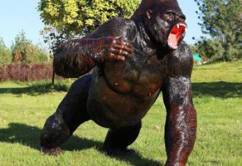 海南廣場猩猩雕塑，動物擺件，仿古工藝