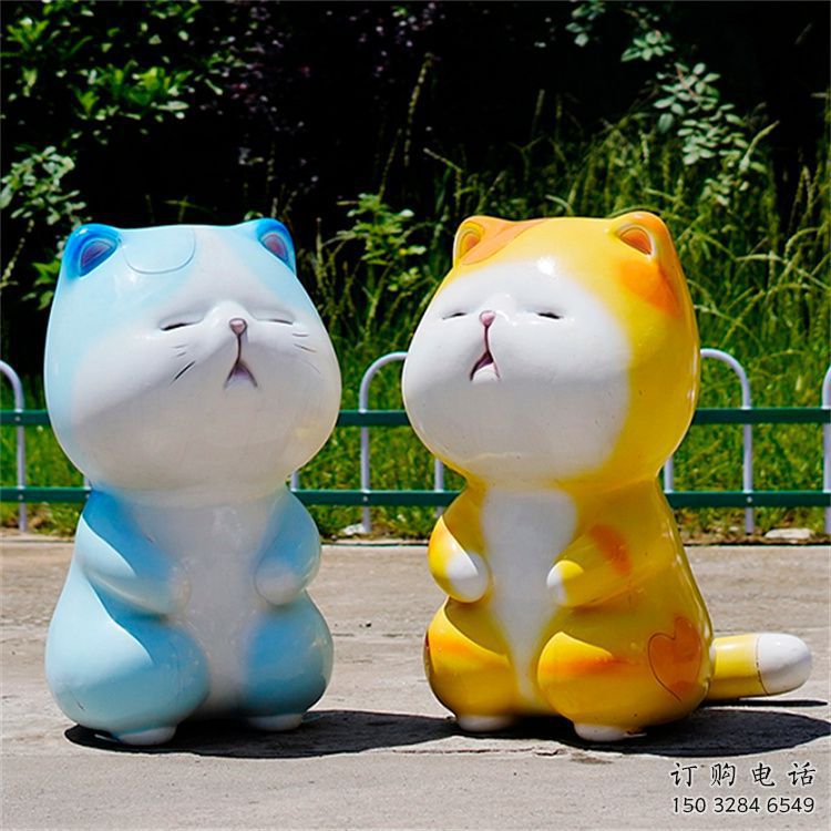 農(nóng)村貓咪雕塑生產(chǎn)，鏤空海洋雕塑，抽象效果