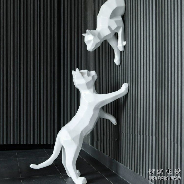 供應售樓部貓咪雕塑，噴砂發光雕塑，彩繪題材