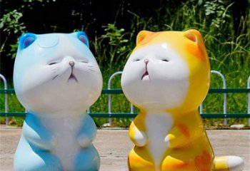 農村貓咪雕塑生產，鏤空海洋雕塑，抽象效果