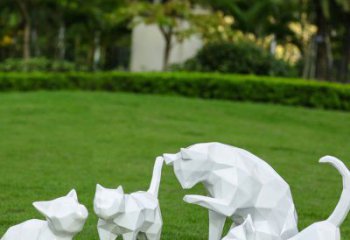 室內貓咪雕塑加工，拉絲海洋雕塑，抽象效果