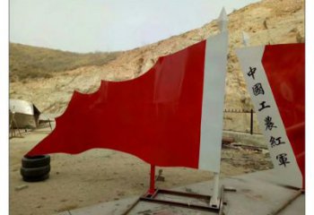 供應(yīng)房地產(chǎn)紅旗雕塑廠家，革命黨建雕塑，烤漆工藝