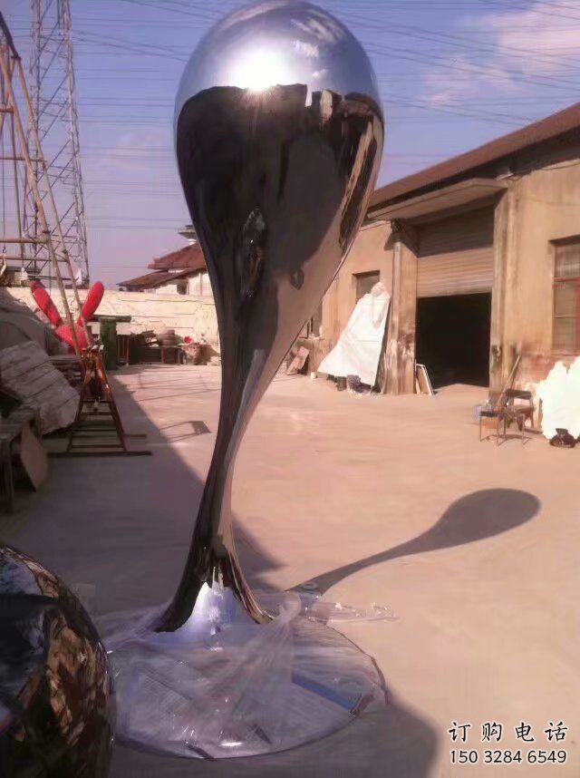 別墅區水珠雕塑廠家 大型別墅區雕塑 不銹鋼剪影雕塑