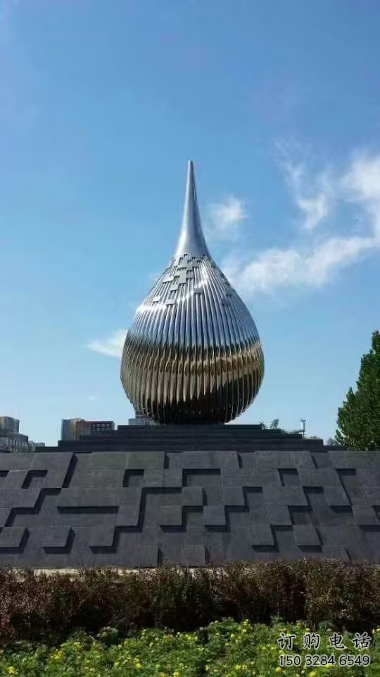 步行街水珠雕塑廠家 游樂場淚滴雕塑 鑄造雕塑