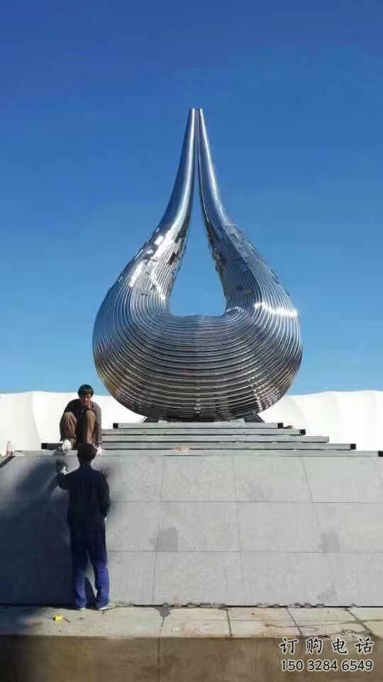 戶外水珠雕塑生產(chǎn)商 噴漆淚滴雕塑 燈光雕塑