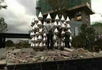 房地產水珠雕塑廠家 剪影淚滴雕塑 鍛造雕塑