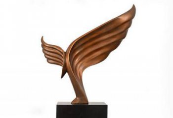 街道翅膀雕塑廠家，鍛造景觀雕塑，古銅效果