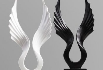 景區翅膀雕塑廠家制作，公園歐式雕塑，鐵藝材質