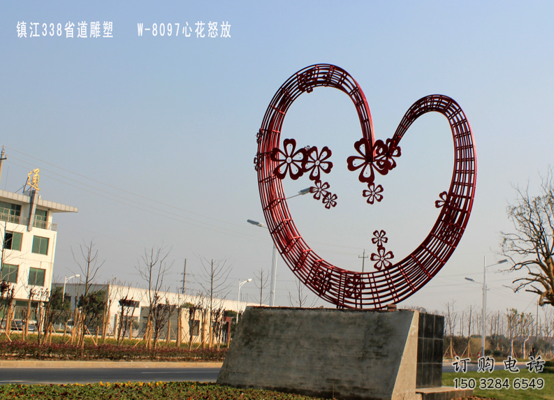 愛心雕塑加工廠家 烤漆大型雕塑 歐式雕塑