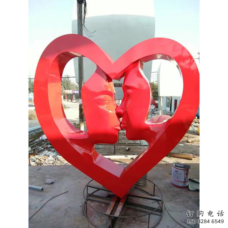 愛心雕塑觀賞型 鑄造公園雕塑 提供水景雕塑