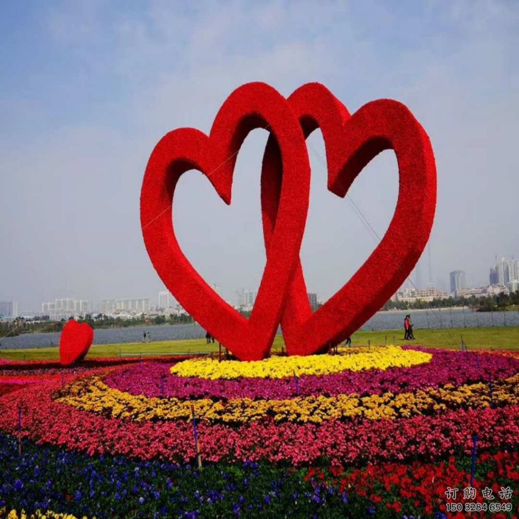 房地產愛心雕塑制作廠家 剪影愛情雕塑 鍛造雕塑