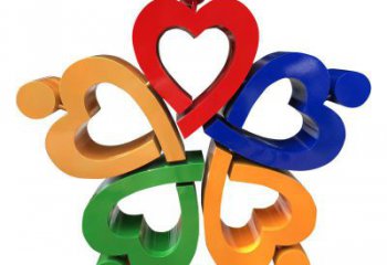 愛心雕塑制作廠家 愛情美陳雕塑 噴漆雕塑