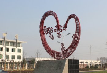 彩繪愛心雕塑供需廠家 電鍍現(xiàn)代雕塑 公園雕塑