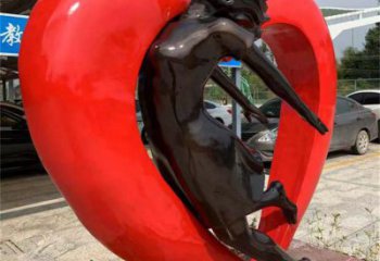 草地愛心雕塑制造商 現代校園雕塑 大型雕塑制作