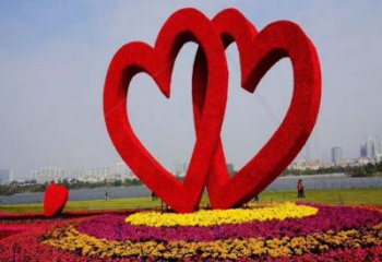 房地產愛心雕塑制作廠家 剪影愛情雕塑 鍛造雕塑