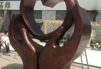 房地產愛心雕塑制作廠家 現代愛情雕塑 幾何雕塑效果