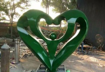 仿真愛心雕塑廠家 電鍍現代雕塑 廣場雕塑