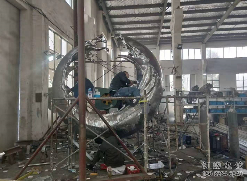 別墅區浪花雕塑廠家 大型別墅區波浪雕塑 剪影波浪雕塑