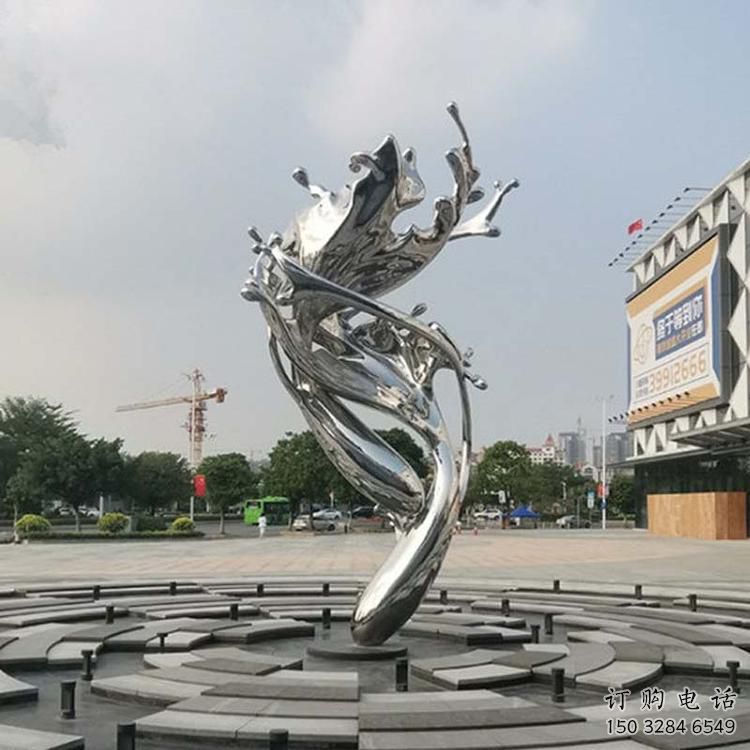 步行街浪花雕塑生產廠家 游樂場海浪雕塑 鑄造波浪雕塑