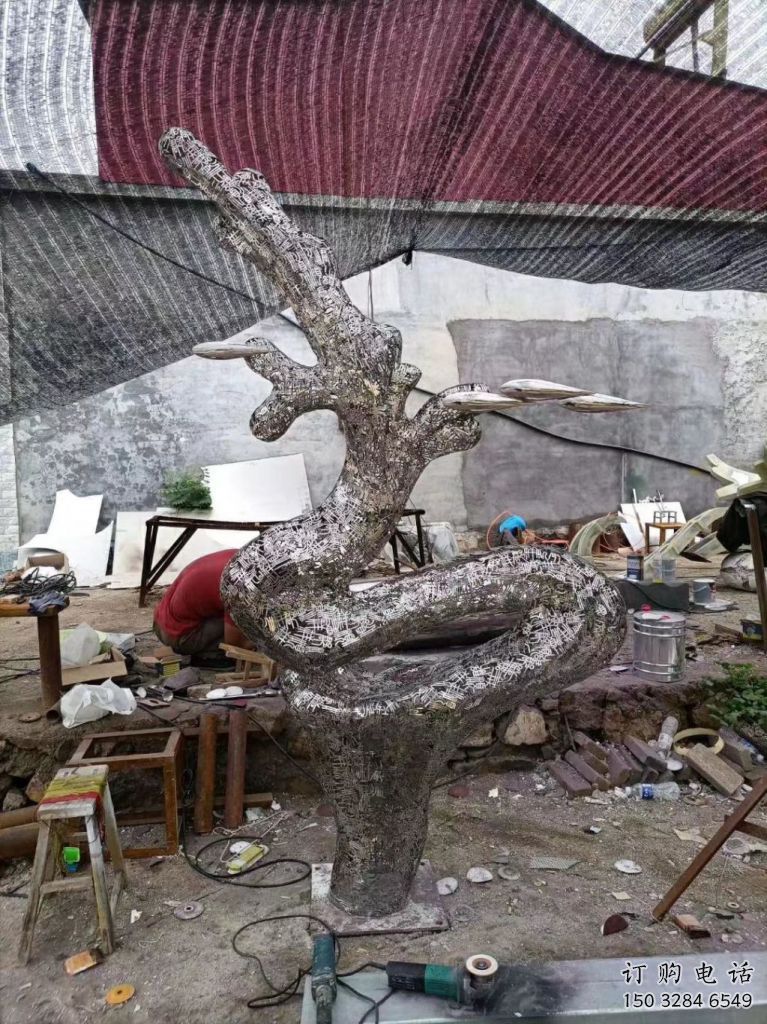 通用房地產浪花雕塑 剪影海浪雕塑 鍛造波浪雕塑