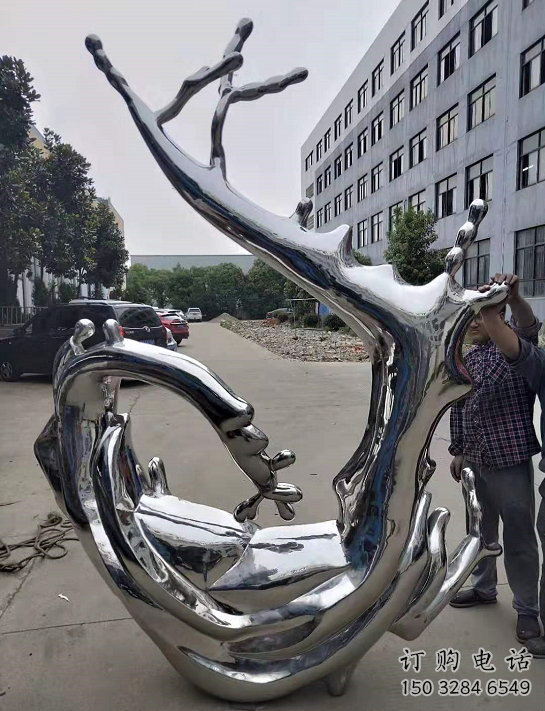 預用公園浪花雕塑 戶外海浪雕塑 抽象波浪雕塑生產