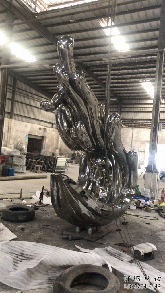 校園浪花雕塑效果圖 啞光海浪雕塑 景觀(guān)波浪雕塑