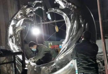 村口浪花雕塑生產廠家 啞光海浪雕塑 公園波浪雕塑制作