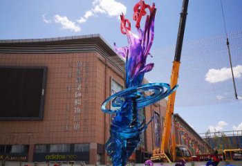 選定公園浪花雕塑廠家 創意企業波浪雕塑 美陳波浪雕塑