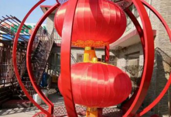 承接城市燈籠雕塑廠家，烤漆工藝雕塑，公園廣場擺件