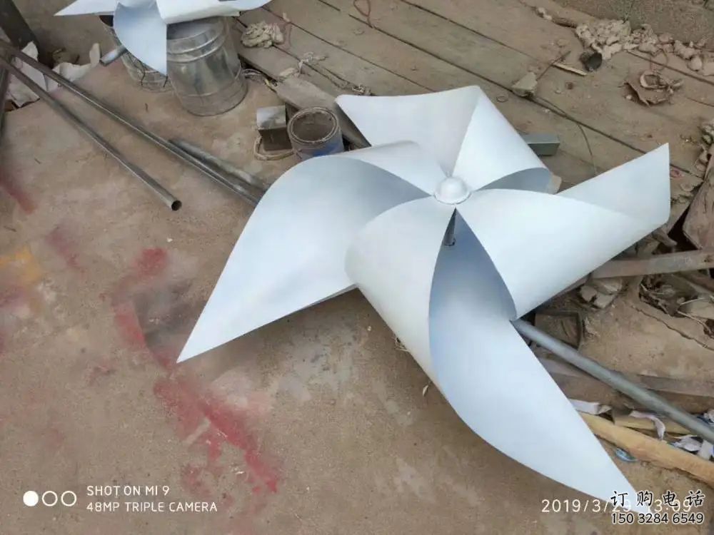 庭院風車雕塑廠家 公園旋轉雕塑 鍛造不銹鋼雕塑