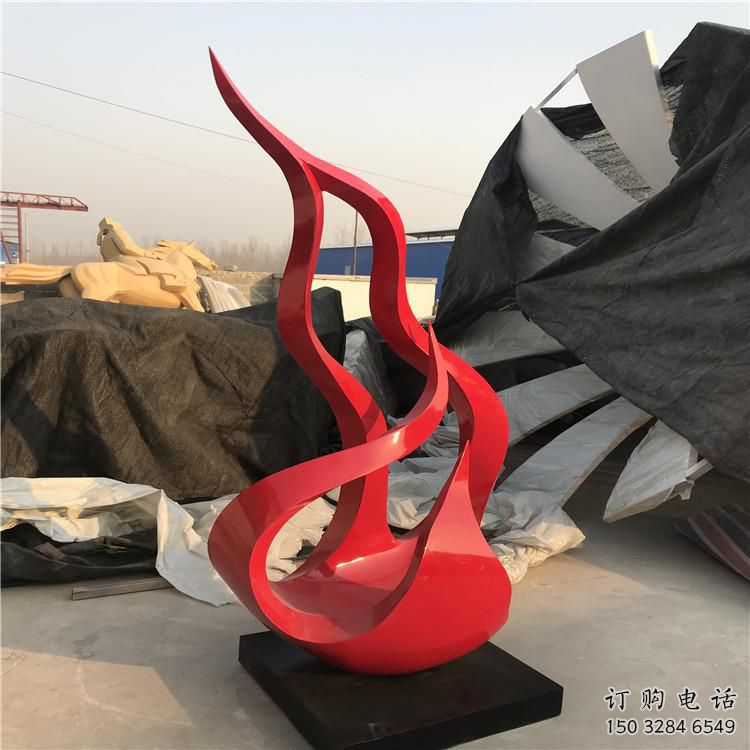 烤漆火焰雕塑廠家 烤漆大型擺件 歐式雕塑