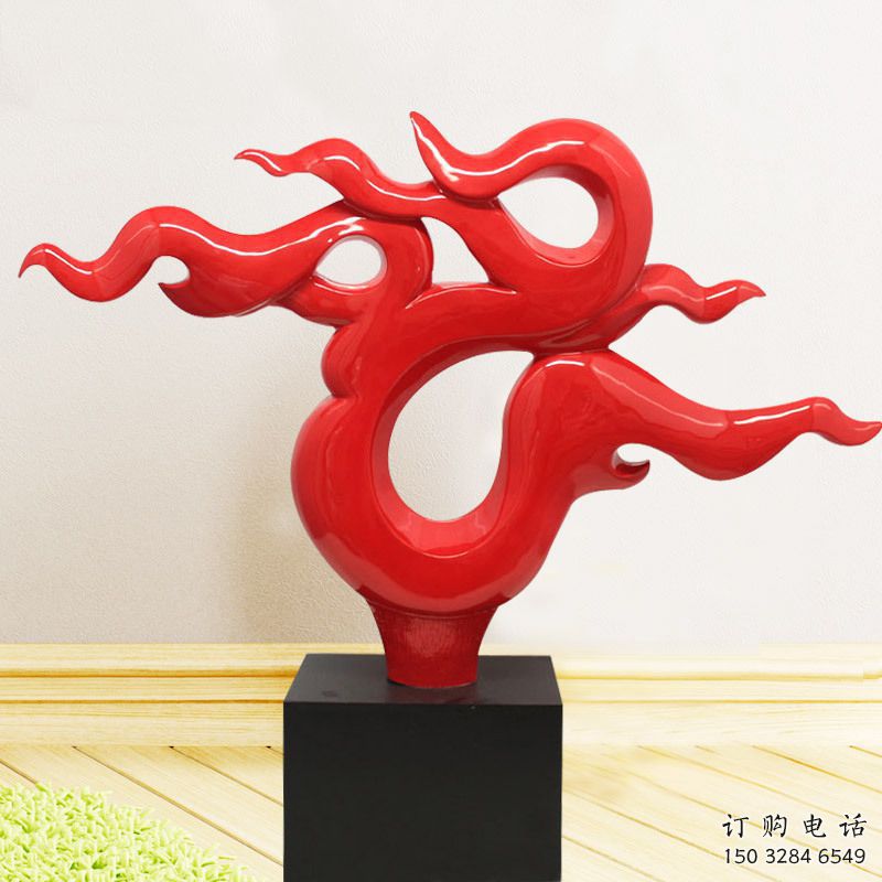 農(nóng)村火焰雕塑預(yù)用廠家 抽象藝術(shù)擺件 烤漆雕塑