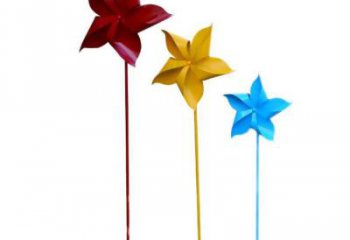 大門口風車雕塑預選 發光公園旋轉雕塑 仿真旋轉雕塑