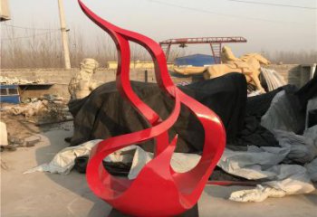 街頭火焰雕塑供應(yīng)商 大型別墅區(qū)擺件 鋼管雕塑