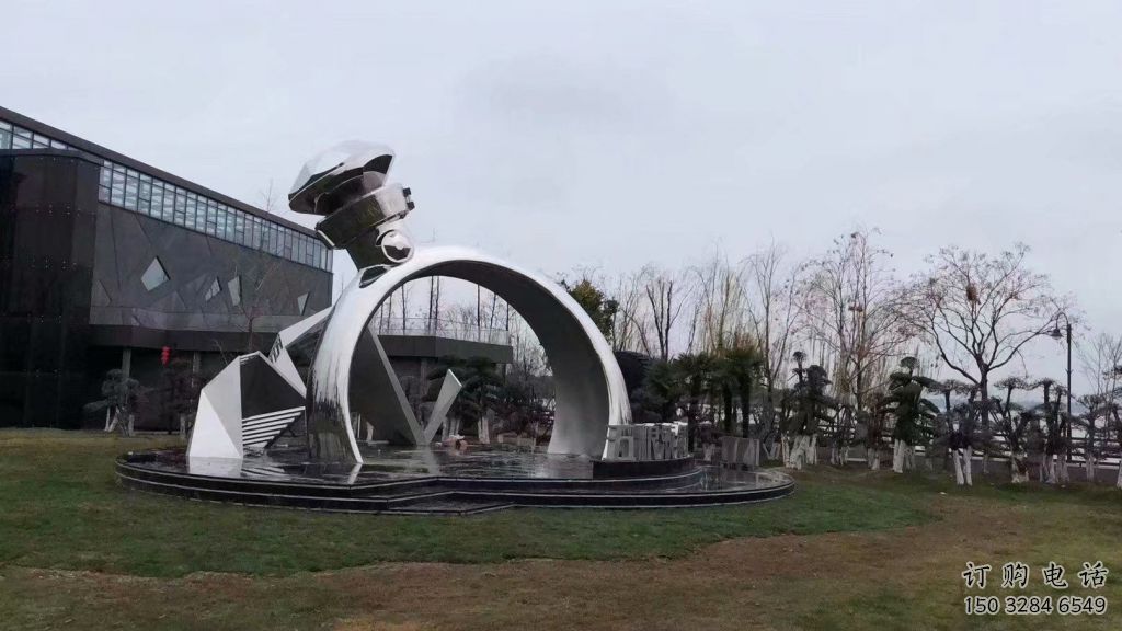 大型指環雕塑 鍛造發光標識雕塑 房地產戒指環雕塑廠家