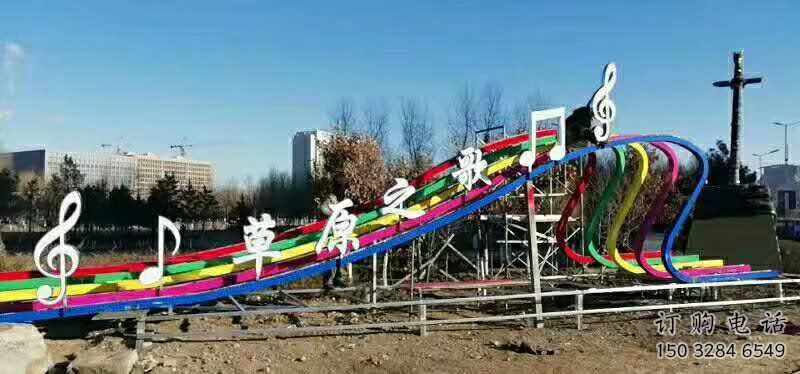 通用大門口音符雕塑 發光公園小品 仿真雕塑