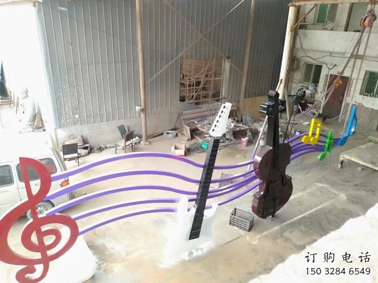 音符雕塑生產(chǎn)商 電鍍現(xiàn)代小品 公園雕塑